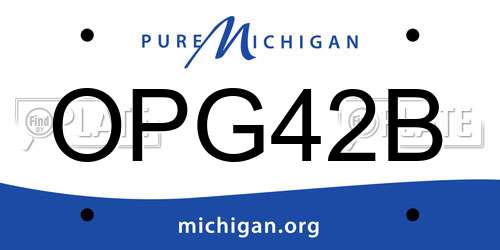 OPG42B Michigan License Plate