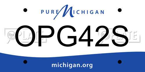OPG42S Michigan License Plate