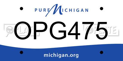 OPG475 Michigan License Plate