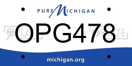 OPG478 Michigan License Plate