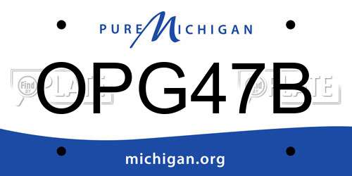 OPG47B Michigan License Plate