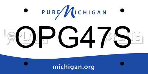 OPG47S Michigan License Plate