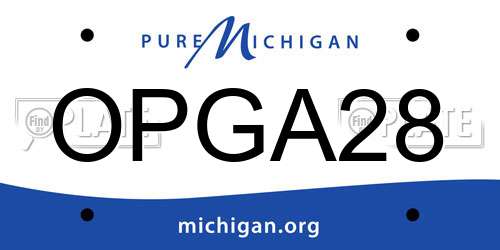 OPGA28 Michigan License Plate