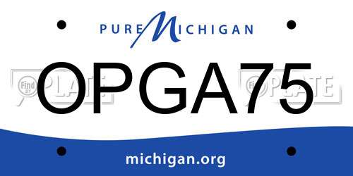 OPGA75 Michigan License Plate