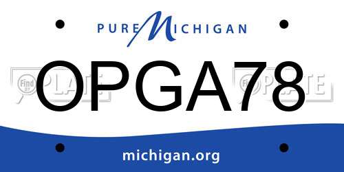 OPGA78 Michigan License Plate