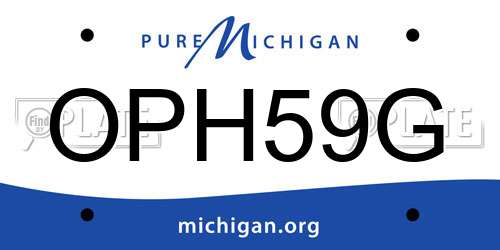 OPH59G Michigan License Plate