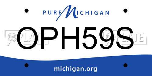 OPH59S Michigan License Plate