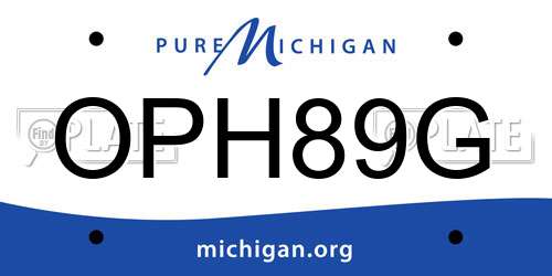 OPH89G Michigan License Plate