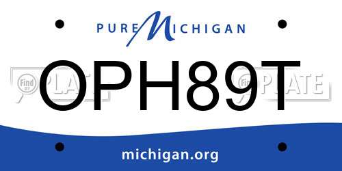OPH89T Michigan License Plate