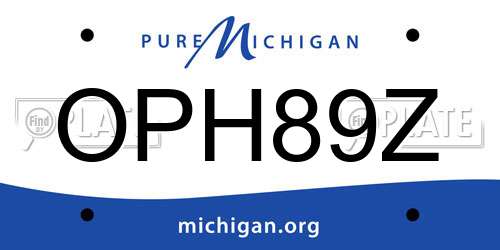OPH89Z Michigan License Plate