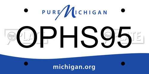 OPHS95 Michigan License Plate