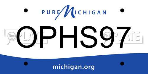 OPHS97 Michigan License Plate
