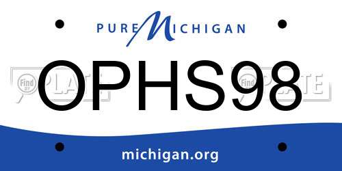 OPHS98 Michigan License Plate