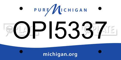 OPI5337 Michigan License Plate