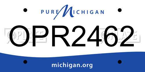 OPR2462 Michigan License Plate