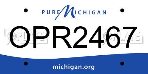 OPR2467 Michigan License Plate