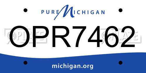 OPR7462 Michigan License Plate