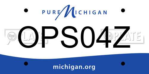 OPS04Z Michigan License Plate