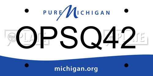 OPSQ42 Michigan License Plate