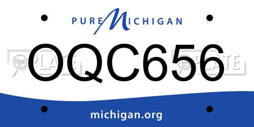 OQC656 Michigan License Plate