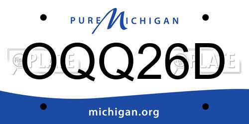 OQQ26D Michigan License Plate