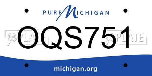 OQS751 Michigan License Plate