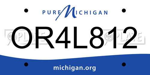 OR4L812 Michigan License Plate