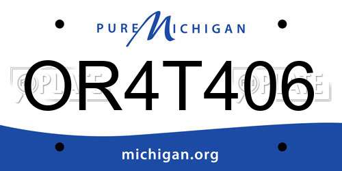 OR4T406 Michigan License Plate