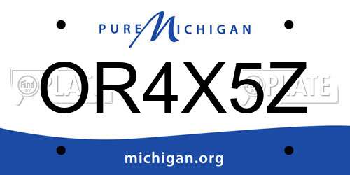 OR4X5Z Michigan License Plate