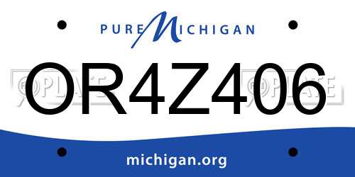 OR4Z406 Michigan License Plate