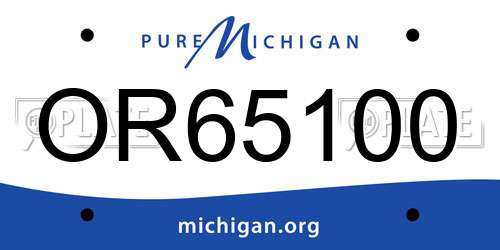 OR65100 Michigan License Plate