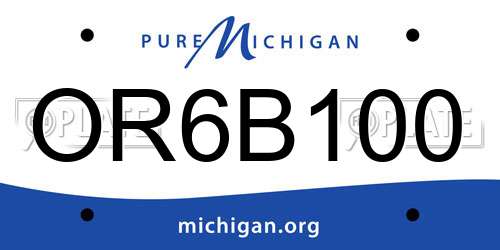 OR6B100 Michigan License Plate