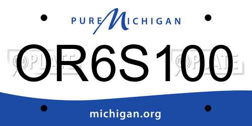 OR6S100 Michigan License Plate