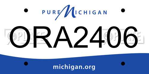 ORA2406 Michigan License Plate