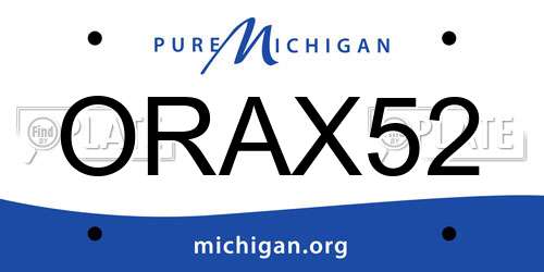 ORAX52 Michigan License Plate
