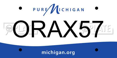 ORAX57 Michigan License Plate