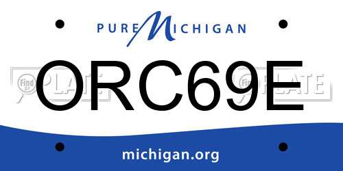 ORC69E Michigan License Plate