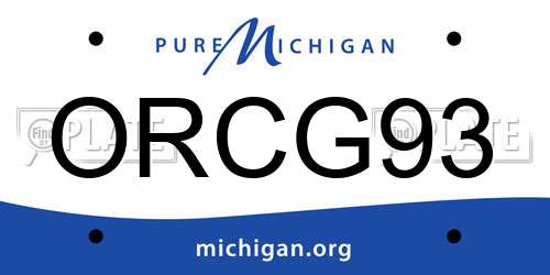 ORCG93 Michigan License Plate