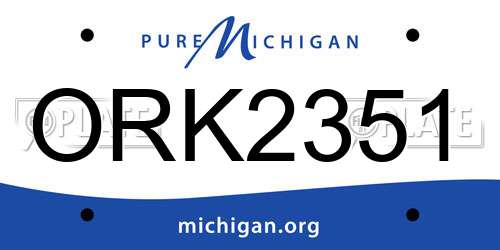 ORK2351 Michigan License Plate