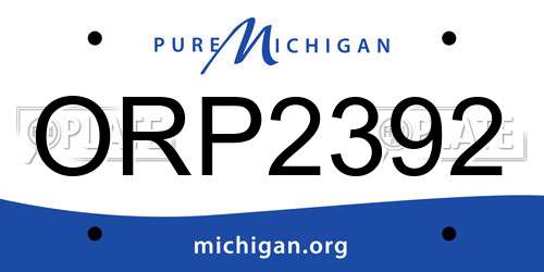 ORP2392 Michigan License Plate