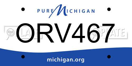 ORV467 Michigan License Plate