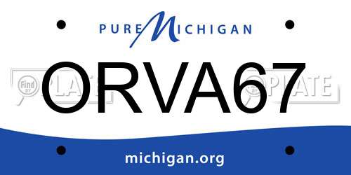 ORVA67 Michigan License Plate