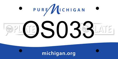 OS033 Michigan License Plate