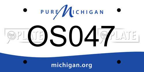 OS047 Michigan License Plate