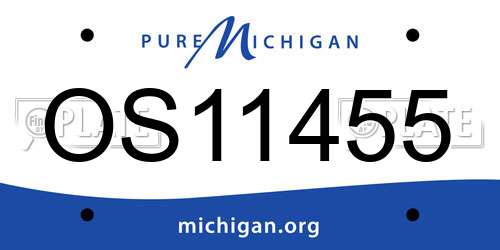 OS11455 Michigan License Plate