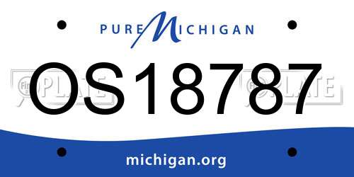 OS18787 Michigan License Plate