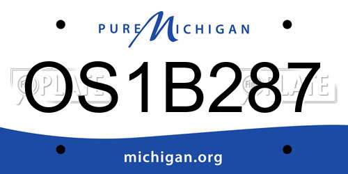 OS1B287 Michigan License Plate