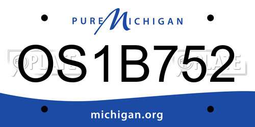 OS1B752 Michigan License Plate