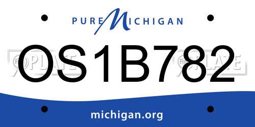 OS1B782 Michigan License Plate
