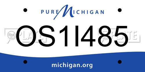 OS1I485 Michigan License Plate